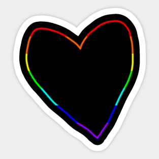 Rainbow Heart Minimal Line for Valentines Day Sticker